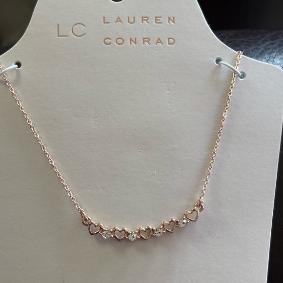 LC Lauren Conrad Rose Gold Necklace Earrings NWT $32 MSRP - Picture 2 of 3